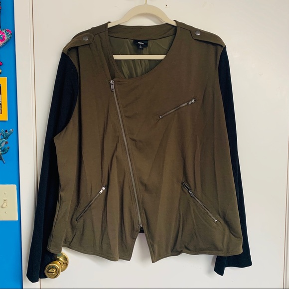 Stylish Olive Green and Black Blazer - Picture 2 of 4